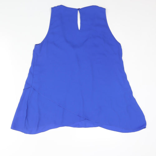 Red Herring Womens Blue Polyester Camisole Blouse Size 14 Scoop Neck - Vent Detail