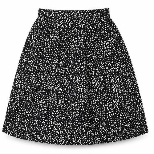 Marks and Spencer Womens Black Geometric Viscose A-Line Skirt Size 6 - Elasticated Waist