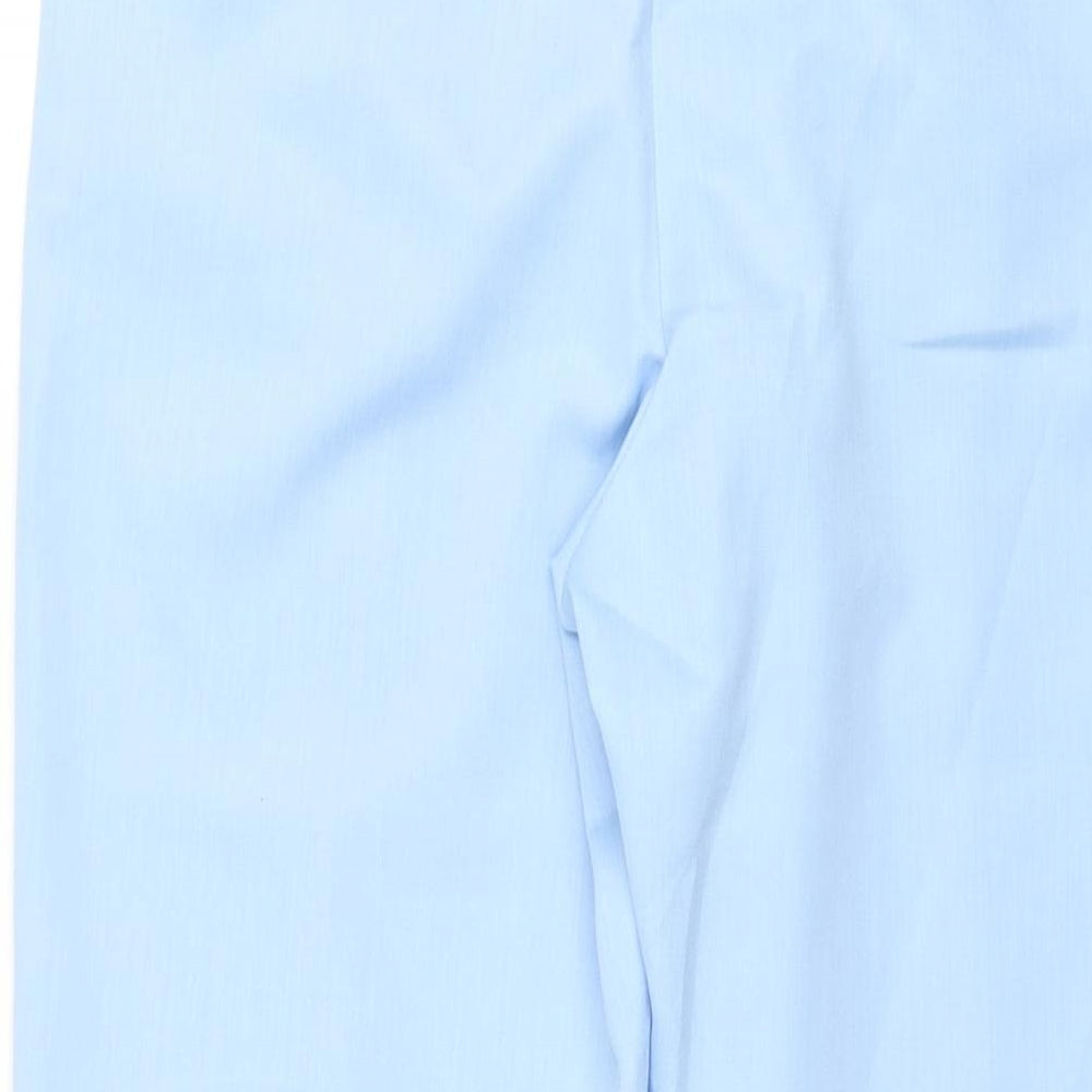 ASOS Womens Blue Polyester Trousers Size 12 L28 in Regular Zip - Vented Hems