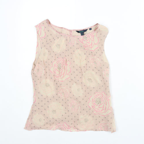 Boden Womens Pink Floral Silk Camisole Blouse Size 12 Round Neck