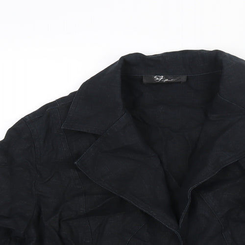 SF Collection Womens Black Jacket Size 12 Tie