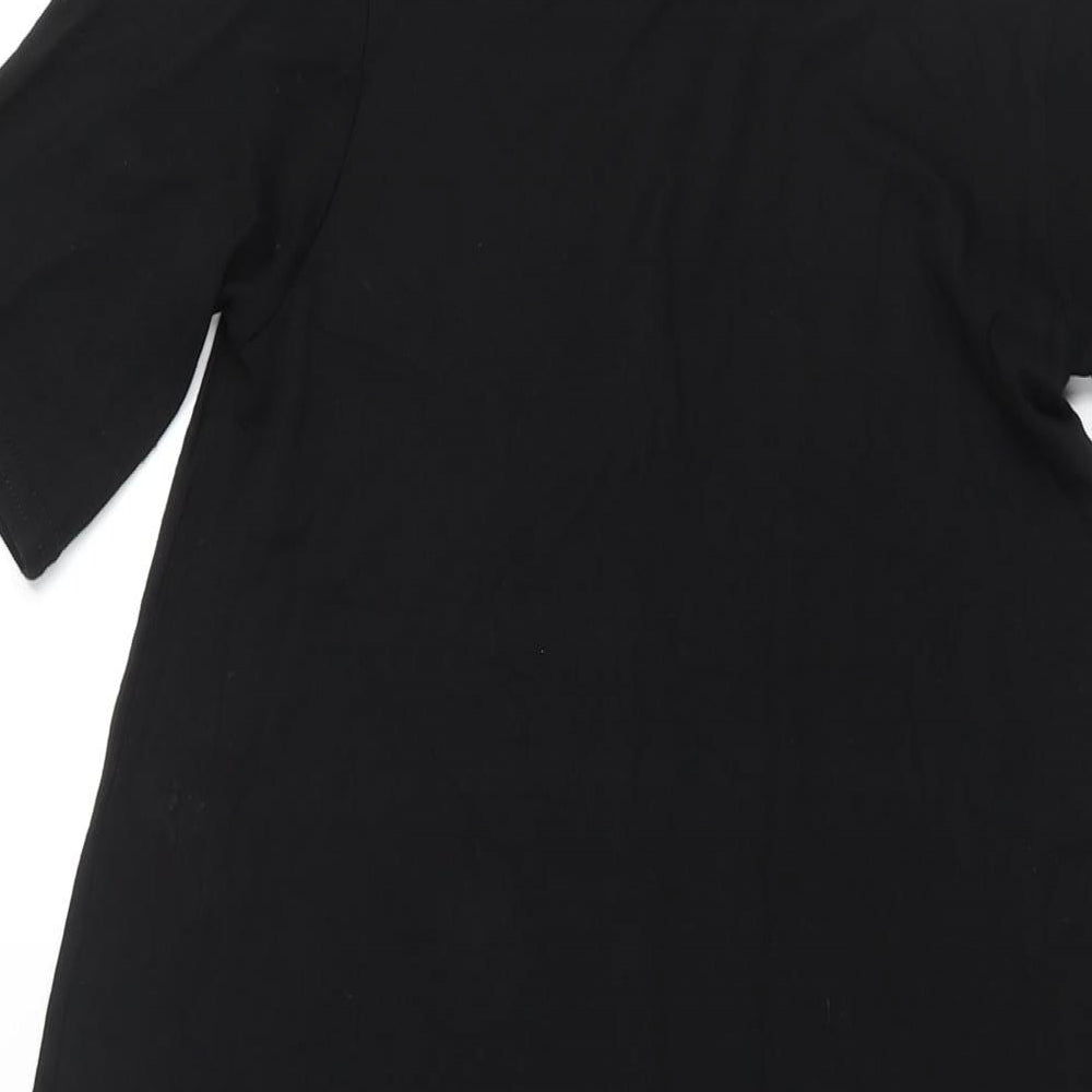 New Look Womens Black Viscose Shift Size 10 Round Neck Pullover