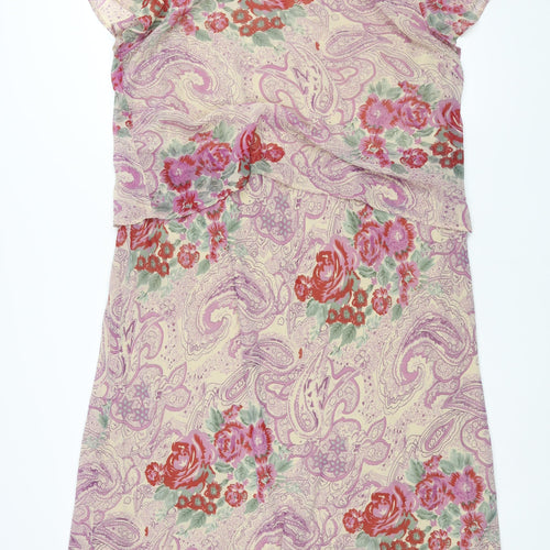 EWM Womens Multicoloured Paisley Polyester Shift Size 22 V-Neck Pullover