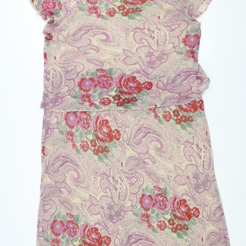 EWM Womens Multicoloured Paisley Polyester Shift Size 22 V-Neck Pullover