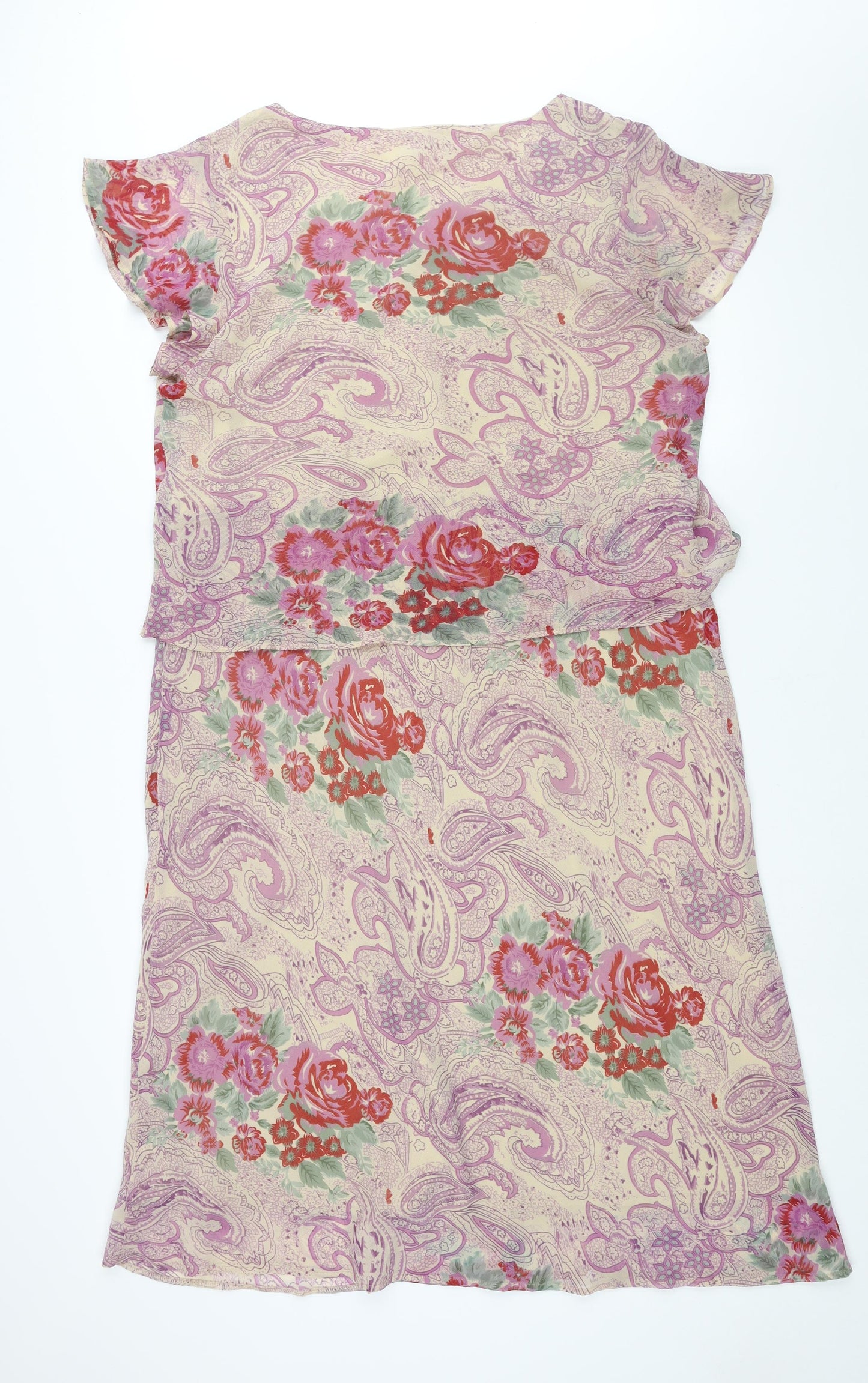 EWM Womens Multicoloured Paisley Polyester Shift Size 22 V-Neck Pullover