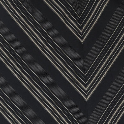 Marks and Spencer Womens Black Striped Polyester A-Line Skirt Size 18