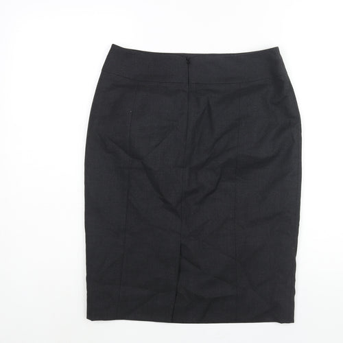 Austin Reed Womens Black Wool Straight & Pencil Skirt Size 10 Zip