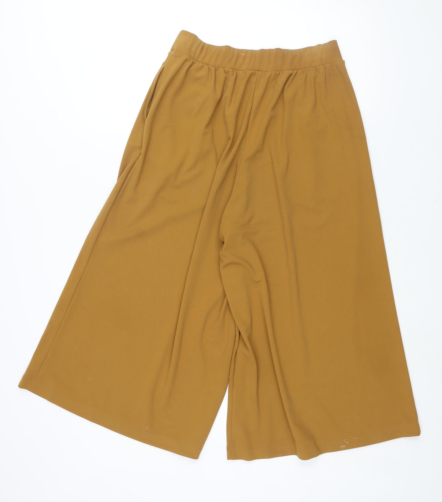 Uniqlo Womens Yellow Elastomultiester Cropped Trousers Size S L20 in Regular