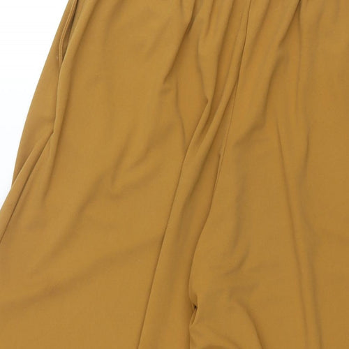 Uniqlo Womens Yellow Elastomultiester Cropped Trousers Size S L20 in Regular