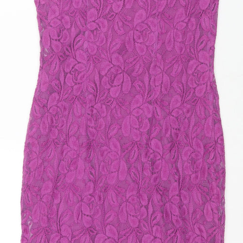 Planet Womens Purple Cotton Shift Size 10 V-Neck Pullover - Rouched