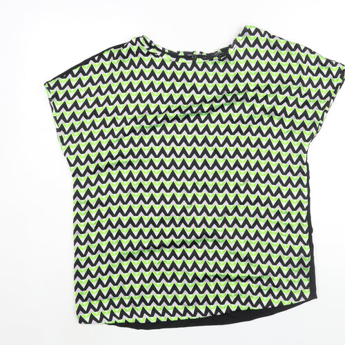 Marks and Spencer Womens Multicoloured Polyester Basic Blouse Size 12 Round Neck - Geometric Print