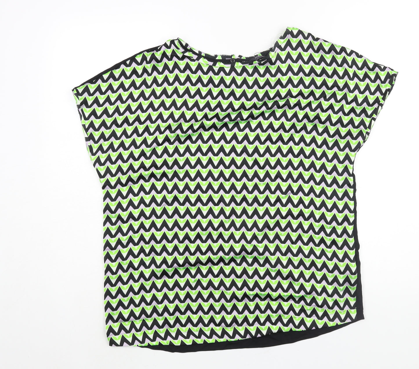 Marks and Spencer Womens Multicoloured Polyester Basic Blouse Size 12 Round Neck - Geometric Print