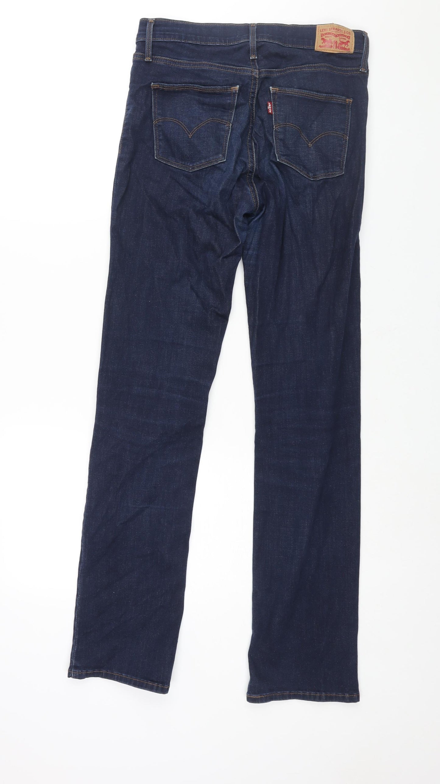 Levi's Womens Blue Cotton Straight Jeans Size 28 in L32 in Regular Zip