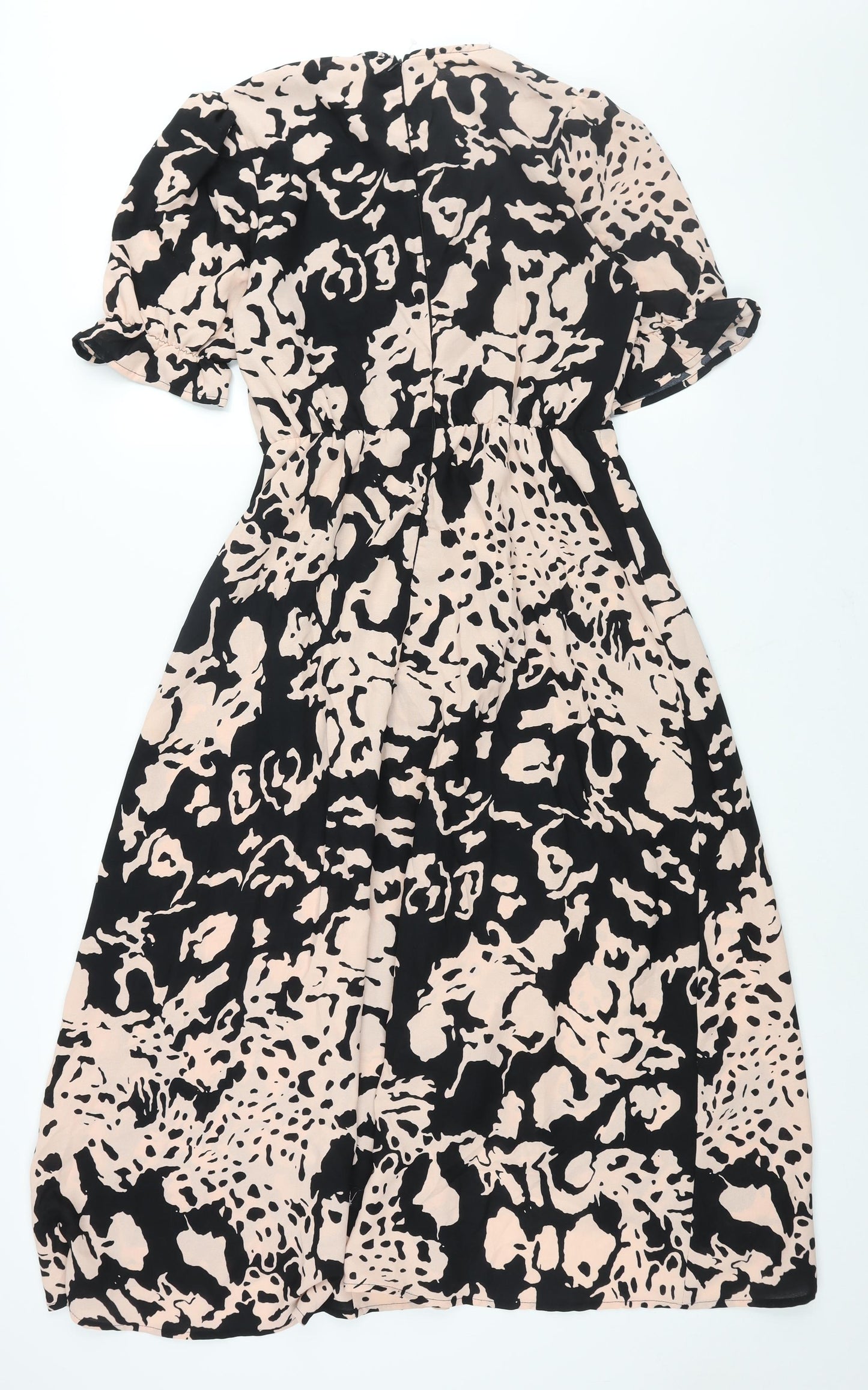 AX Paris Womens Pink Floral Polyester Wrap Dress Size 10 V-Neck Zip