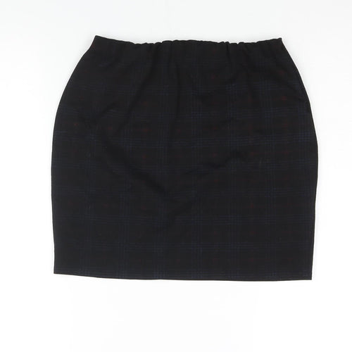 New Look Womens Black Check Polyester Mini Skirt Size 12
