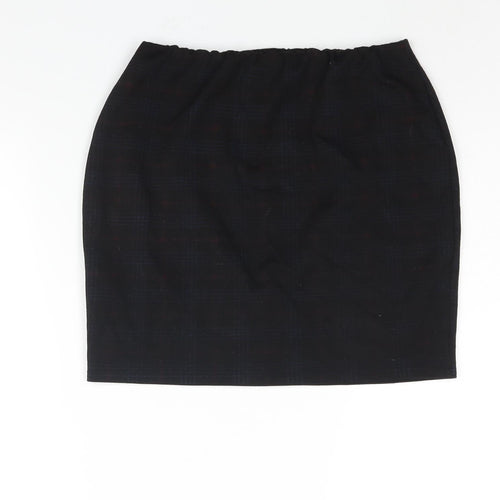 New Look Womens Black Check Polyester Mini Skirt Size 12