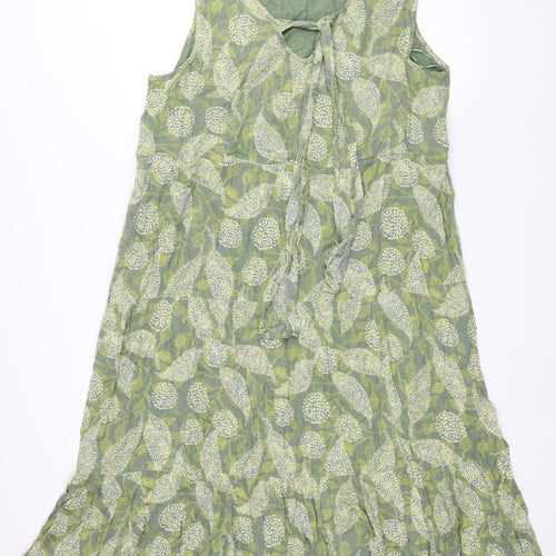 Klass Womens Green Geometric Polyester Sheath Size 20 Scoop Neck Tie