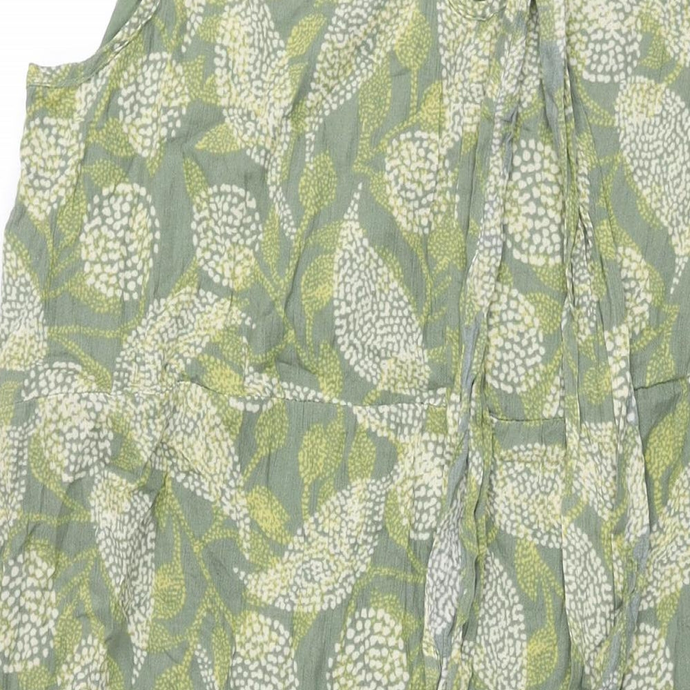 Klass Womens Green Geometric Polyester Sheath Size 20 Scoop Neck Tie