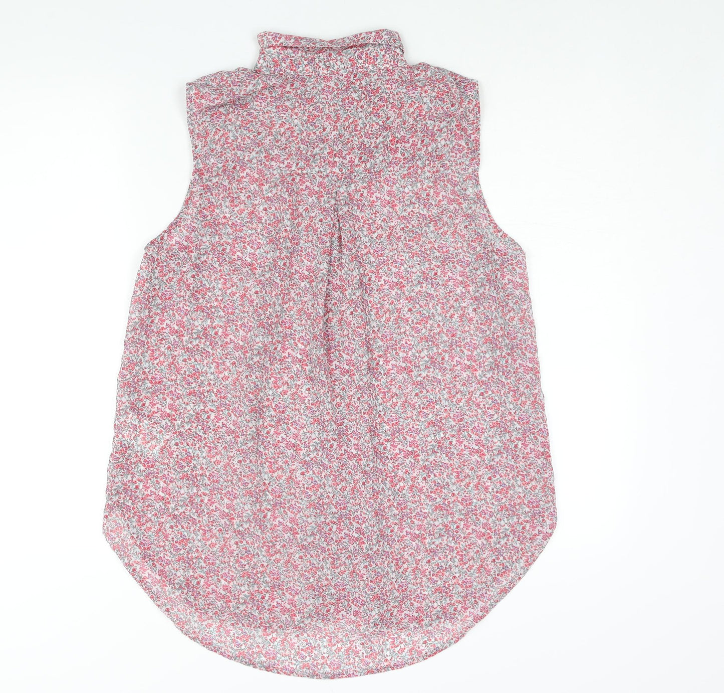 H&M Womens Pink Floral Polyester Camisole Blouse Size 12 Collared
