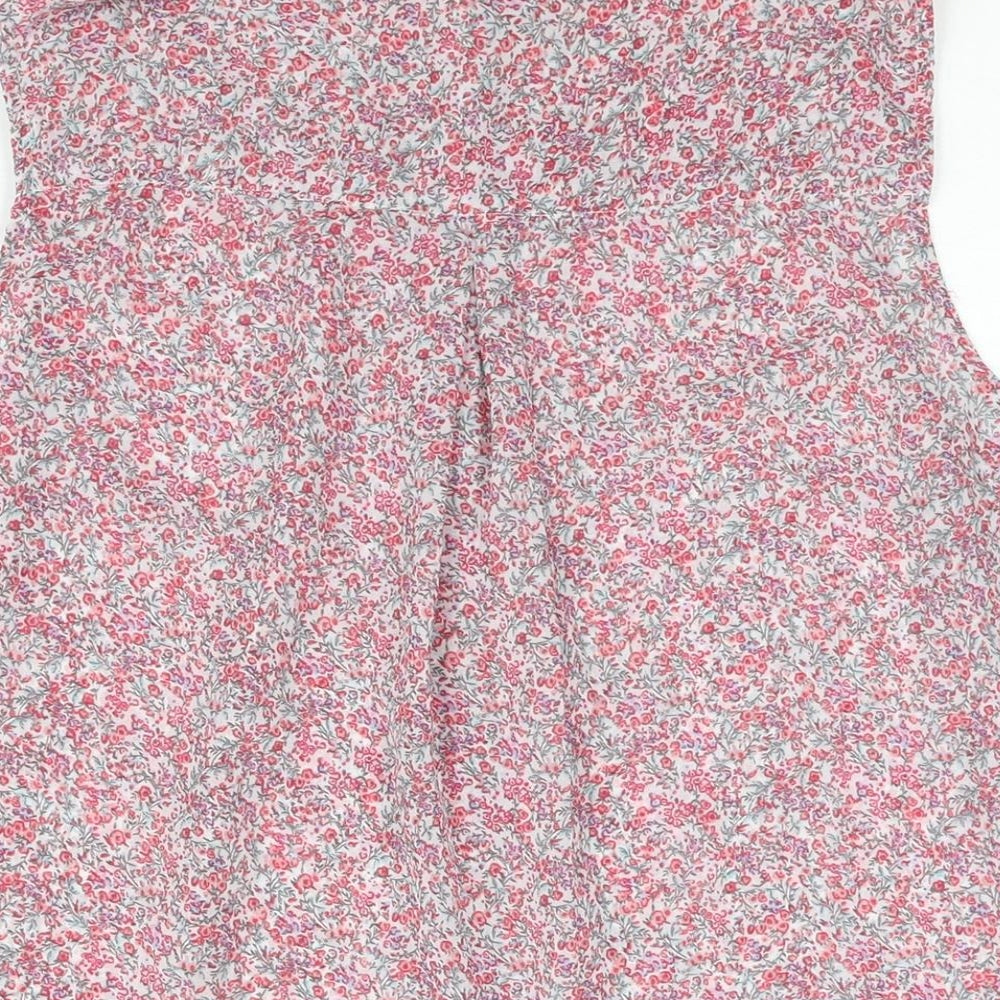 H&M Womens Pink Floral Polyester Camisole Blouse Size 12 Collared