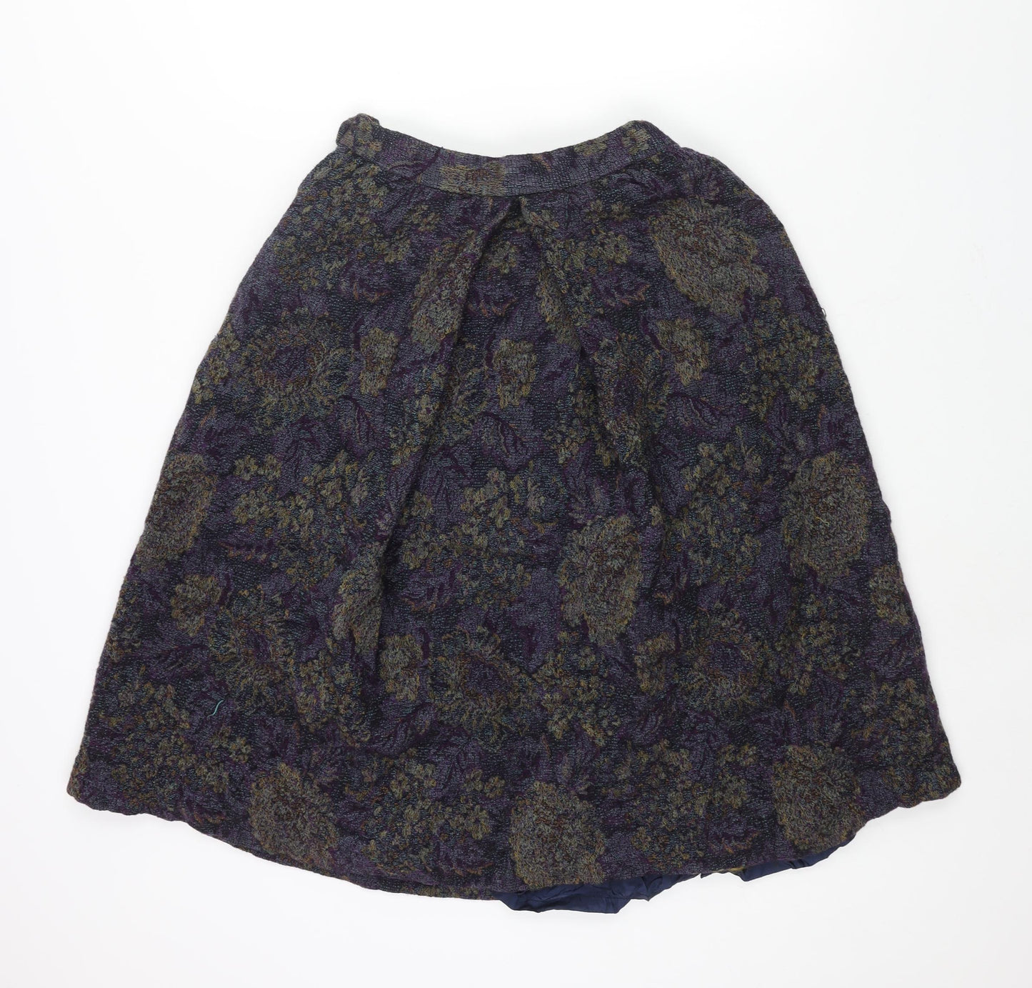 Geiger Womens Multicoloured Geometric Wool A-Line Skirt Size 14 Zip