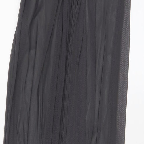 DYNASTY Womens Grey Polyester Maxi Size 8 Sweetheart Zip - Jewel, Pleated