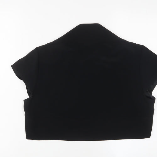 Debenhams Womens Black V-Neck Acetate Cardigan Jumper Size 16 - Open