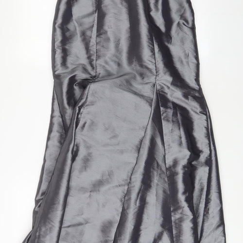 Alexia Womens Grey Polyester Maxi Size 8 Sweetheart Zip