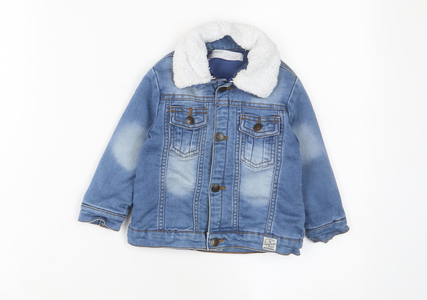 Minoti Baby Blue Jacket Size 12-18 Months Snap