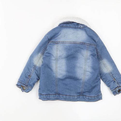 Minoti Baby Blue Jacket Size 12-18 Months Snap