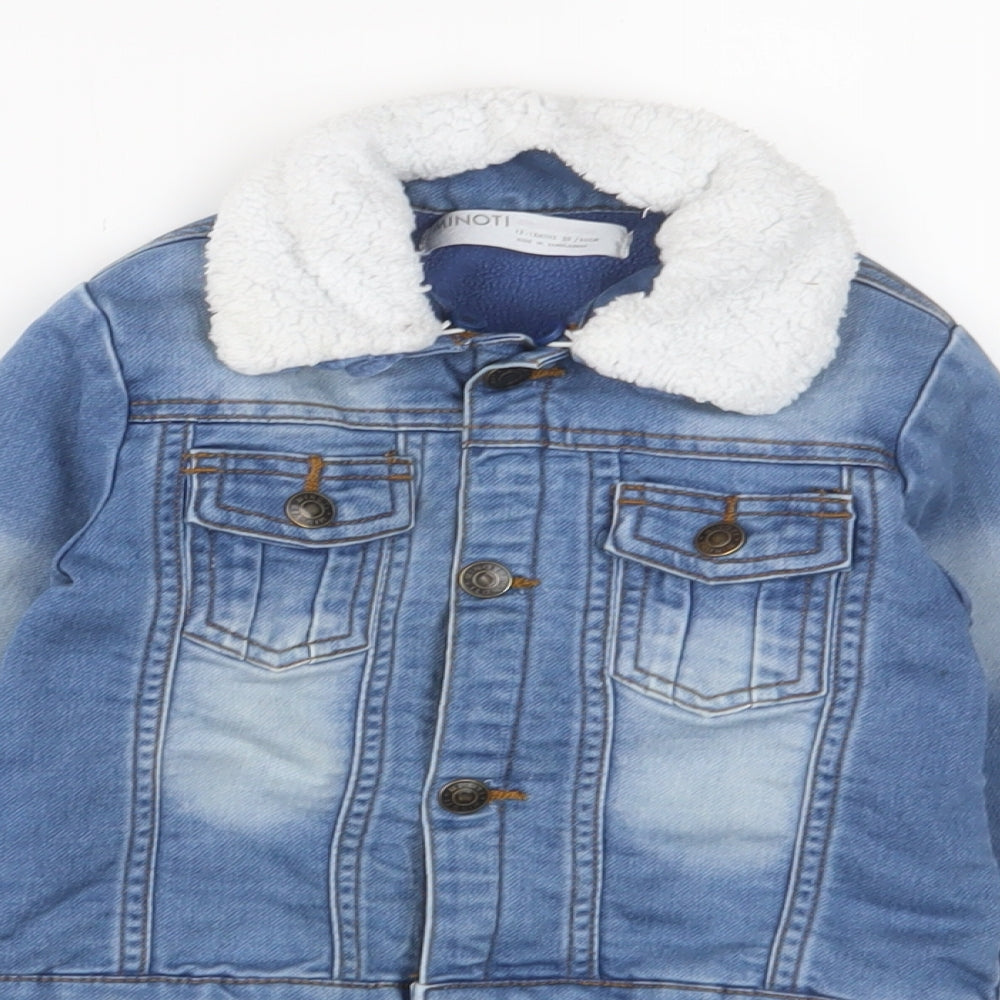 Minoti Baby Blue Jacket Size 12-18 Months Snap