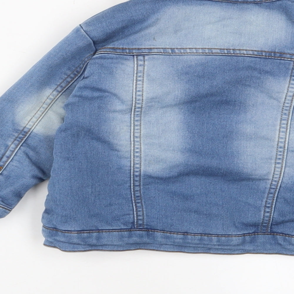Minoti Baby Blue Jacket Size 12-18 Months Snap