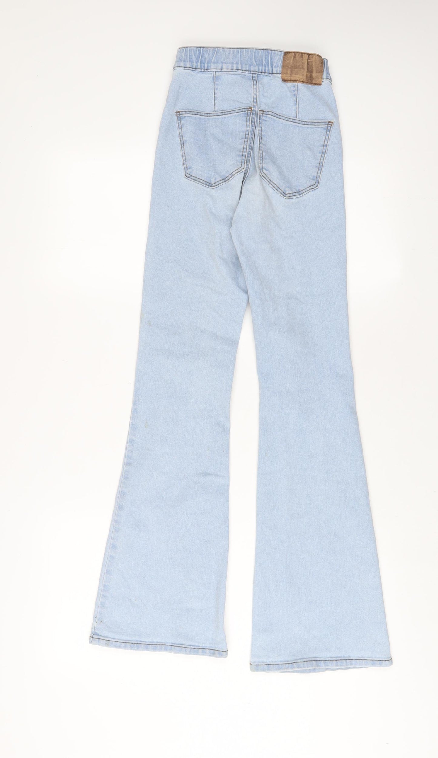 Acts for a better world Womens Blue Cotton Flared Jeans Size 4 L28 in Regular Zip