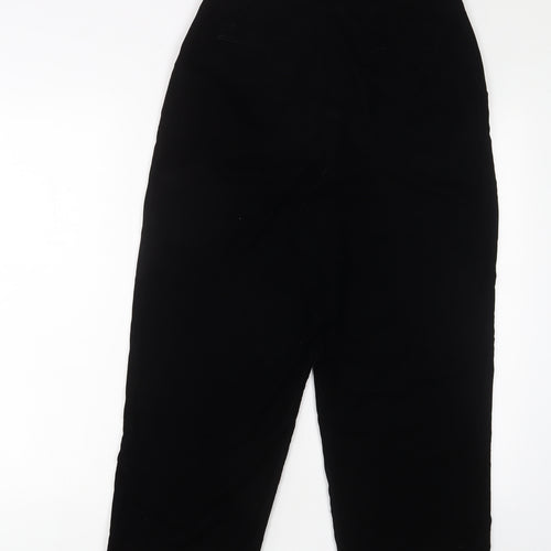 Fat Face Womens Black Polyester Trousers Size 8 L24 in Regular Hook & Eye - Pleated