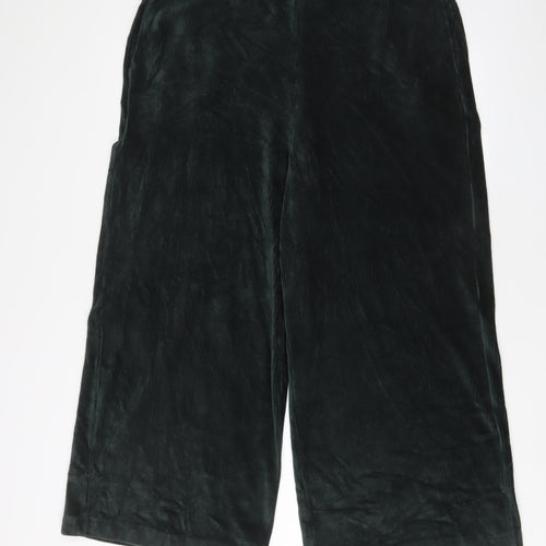 Marks and Spencer Womens Green Cotton Trousers Size 18 L26 in Regular