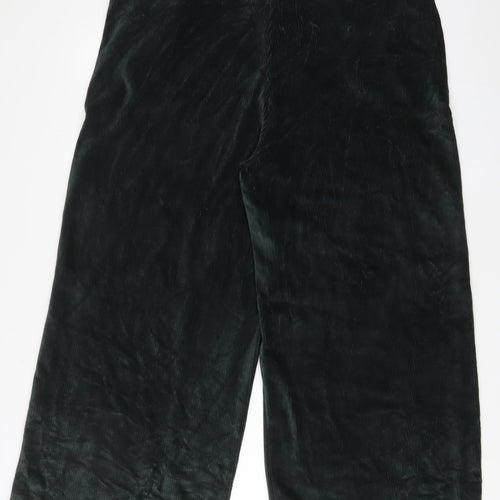 Marks and Spencer Womens Green Cotton Trousers Size 18 L26 in Regular