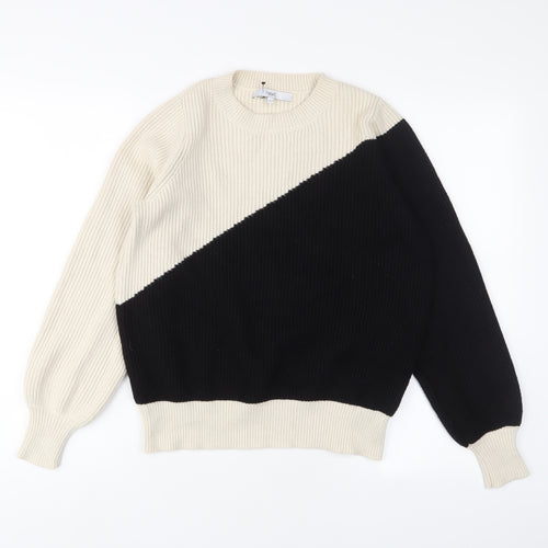 NEXT Womens Beige Round Neck Viscose Pullover Jumper Size S