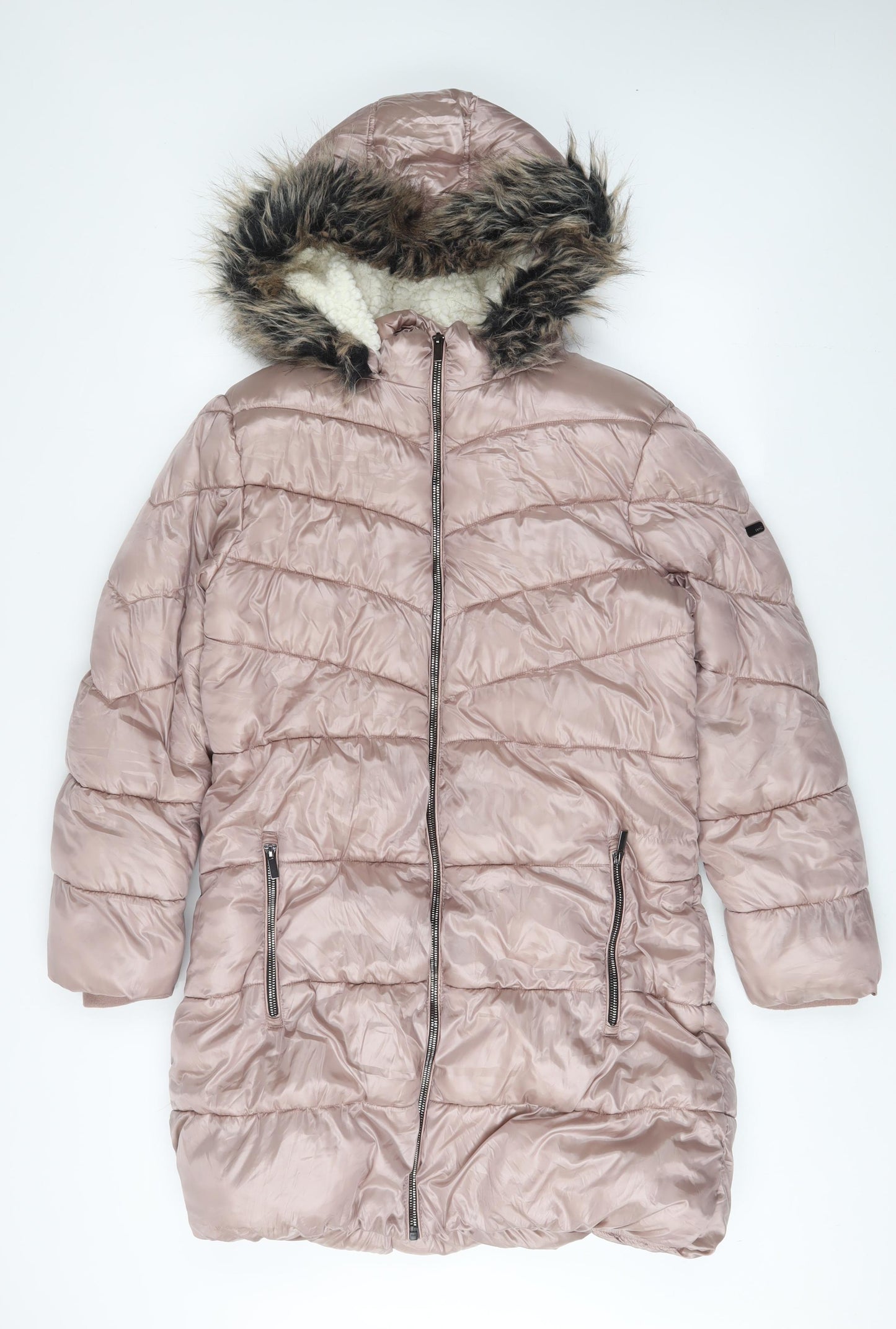 NEXT Girls Pink Basic Coat Coat Size 16 Years Zip - Zip Pockets