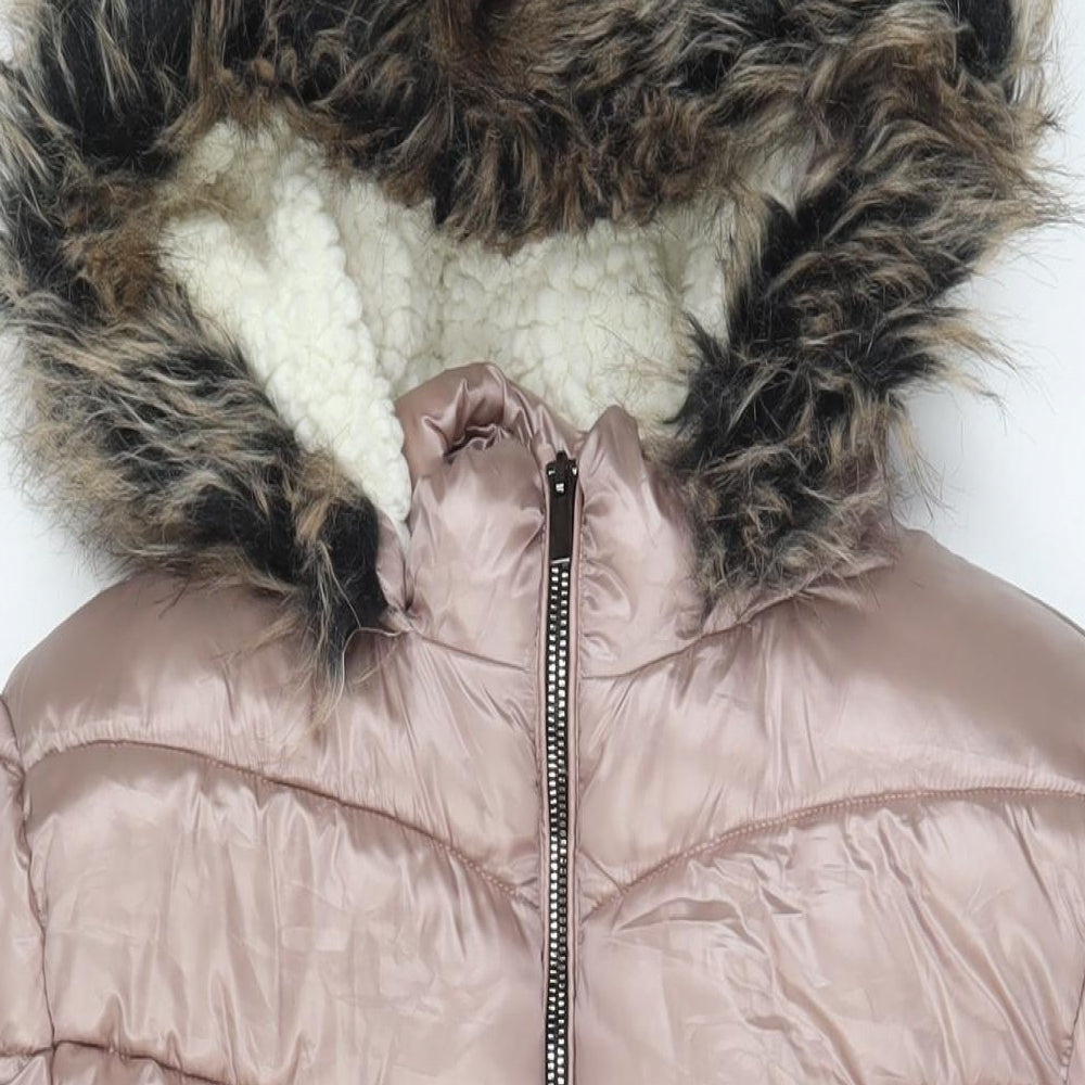 NEXT Girls Pink Basic Coat Coat Size 16 Years Zip - Zip Pockets