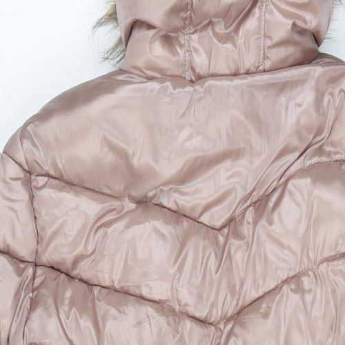 NEXT Girls Pink Basic Coat Coat Size 16 Years Zip - Zip Pockets