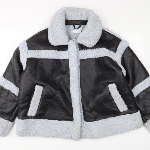 ASOS Womens Black Jacket Size 14 Snap