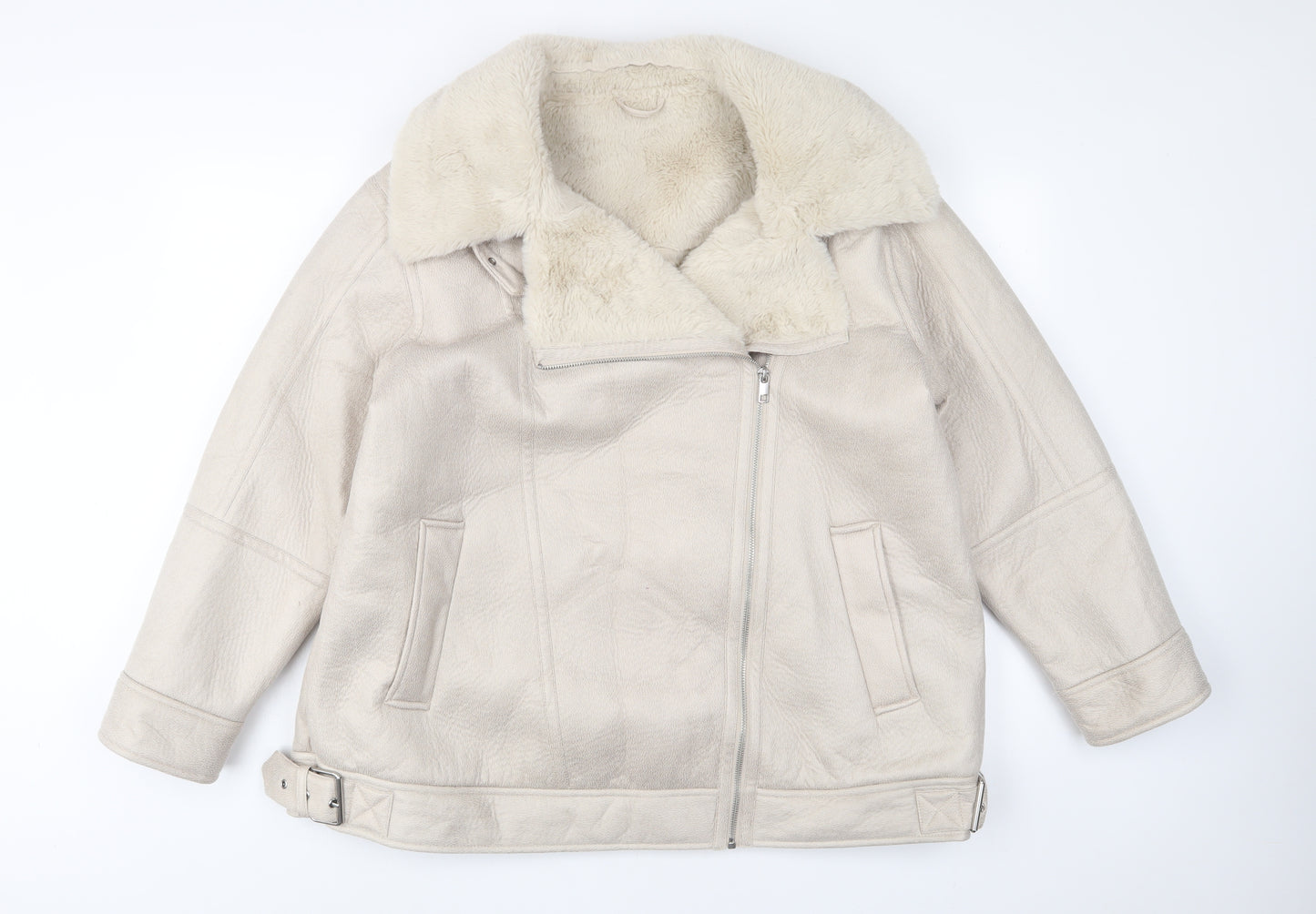 Marks and Spencer Womens Beige Jacket Size 20 Zip - Pockets