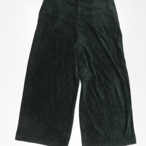 Marks and Spencer Womens Green Cotton Trousers Size 12 L25 in Regular