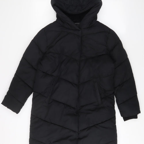 NEXT Girls Black Basic Coat Coat Size 12 Years Zip