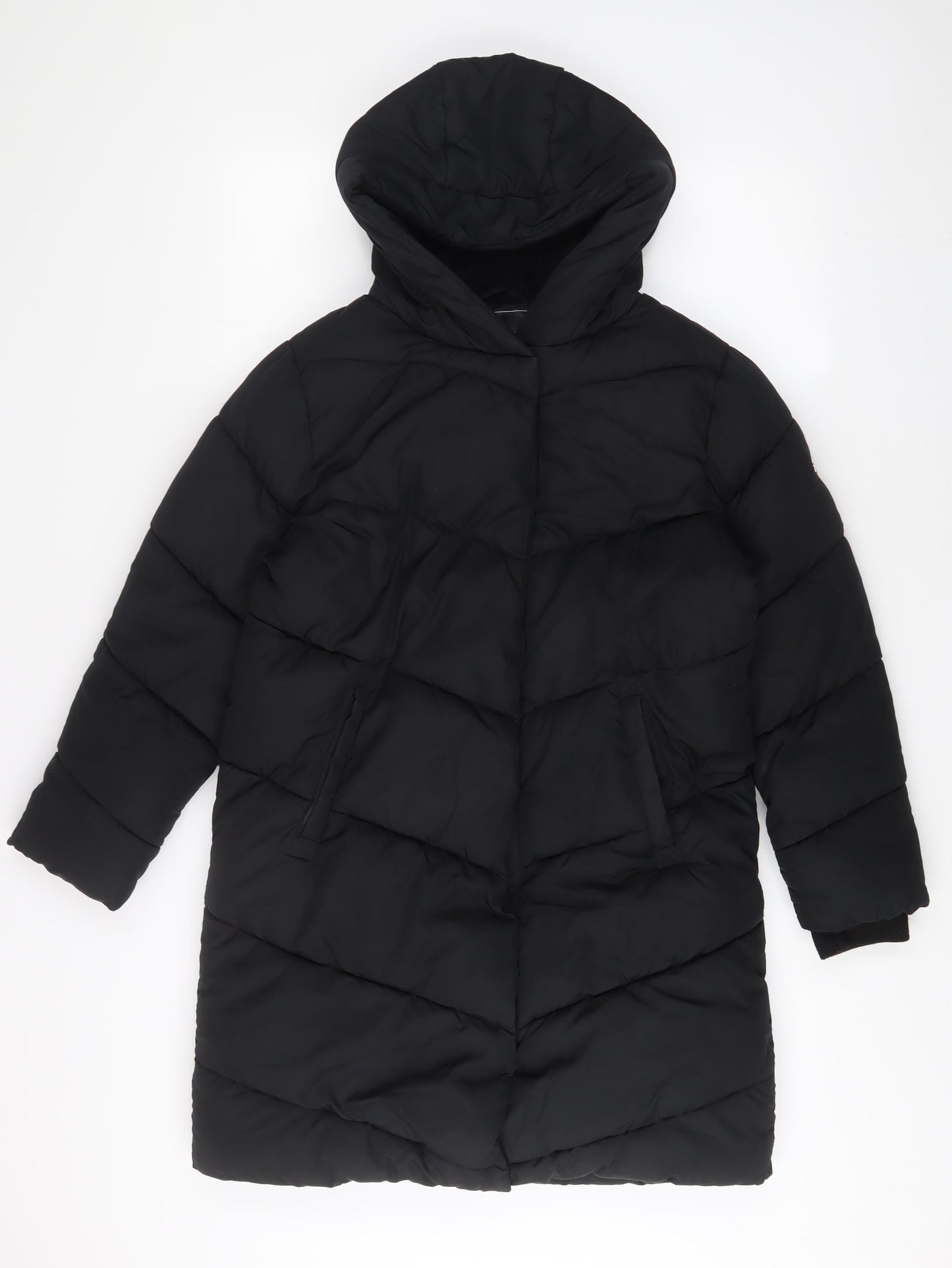 NEXT Girls Black Basic Coat Coat Size 12 Years Zip