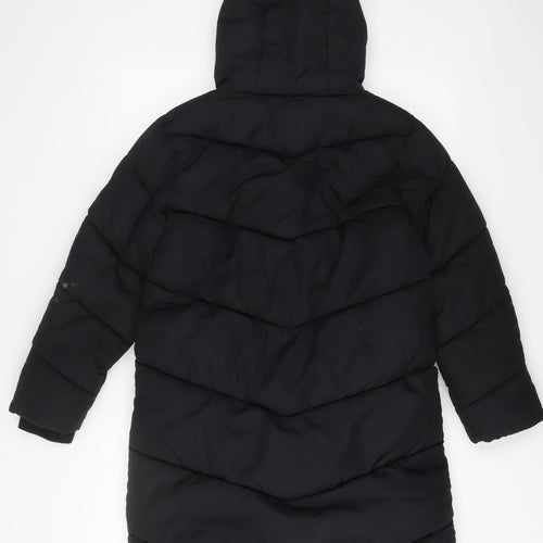 NEXT Girls Black Basic Coat Coat Size 12 Years Zip