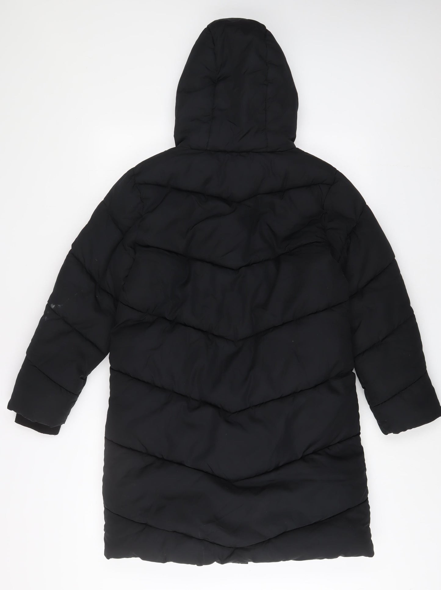 NEXT Girls Black Basic Coat Coat Size 12 Years Zip