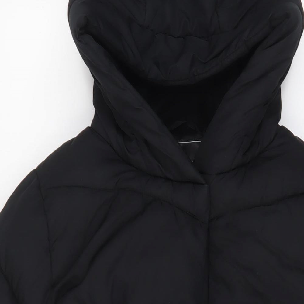 NEXT Girls Black Basic Coat Coat Size 12 Years Zip