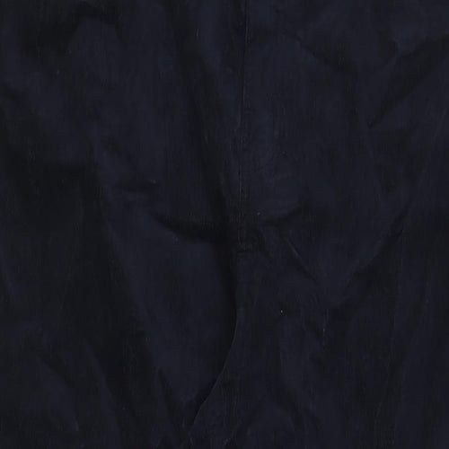 Marks and Spencer Womens Blue Cotton Trousers Size 24 L28 in Regular Zip