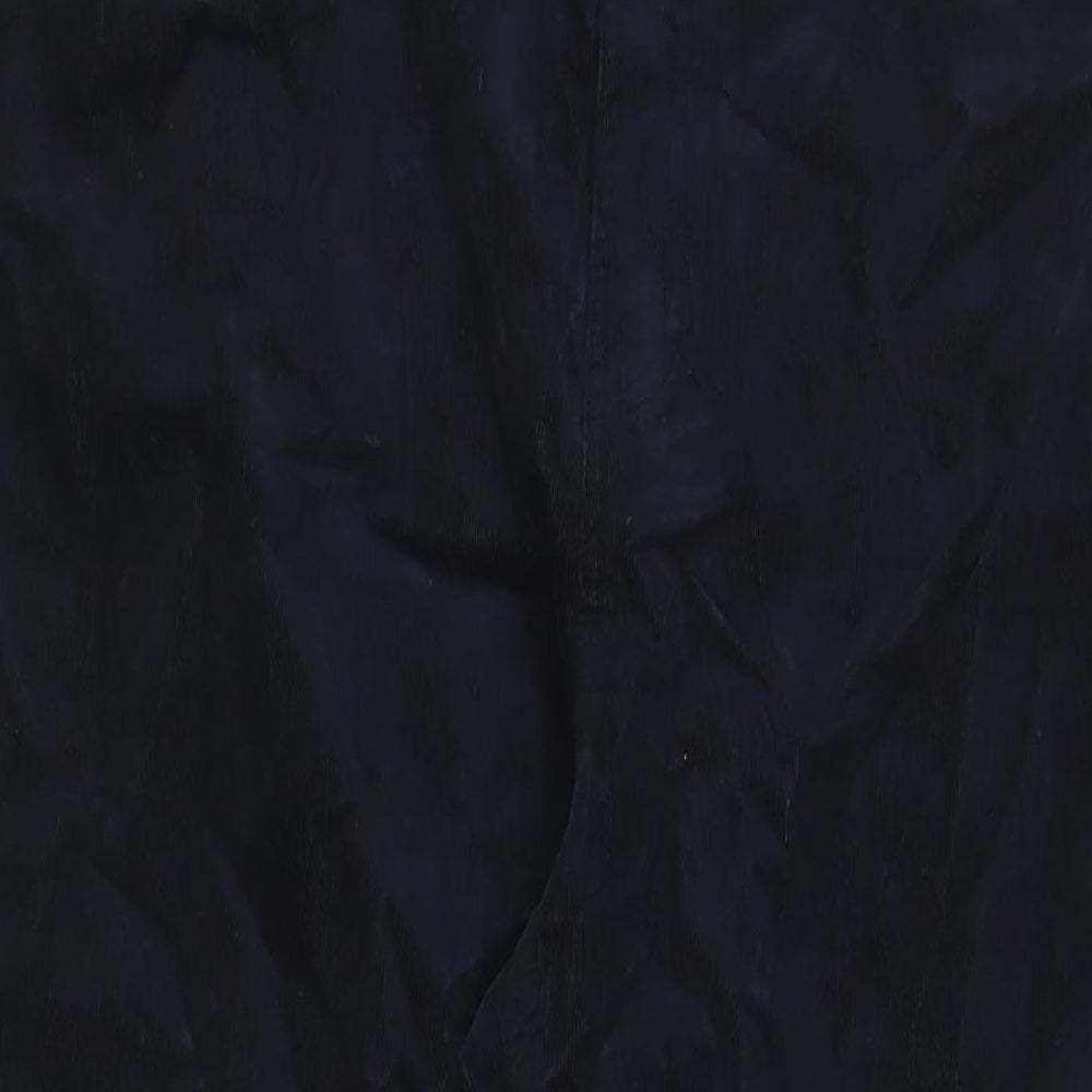 Marks and Spencer Womens Blue Cotton Trousers Size 24 L28 in Regular Zip